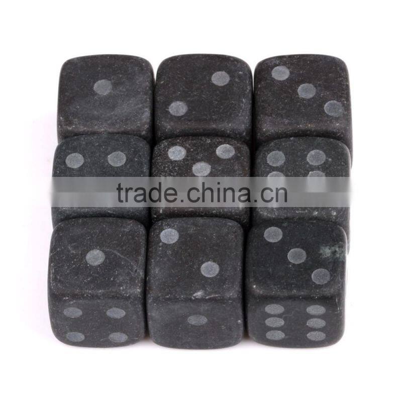 Engraved black marbles dice whiskey rocks