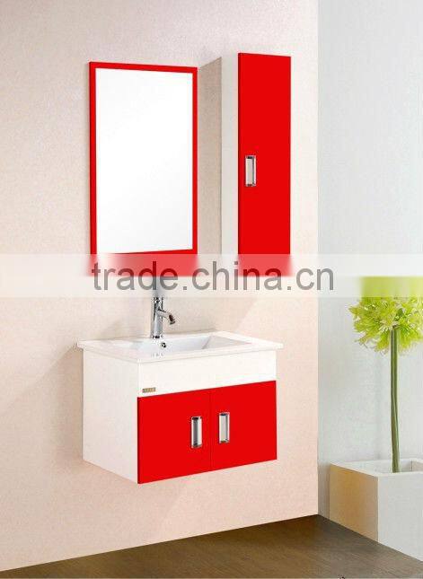 Lovely Red&White Wall Hung PVC Modern Bathroom Furniture