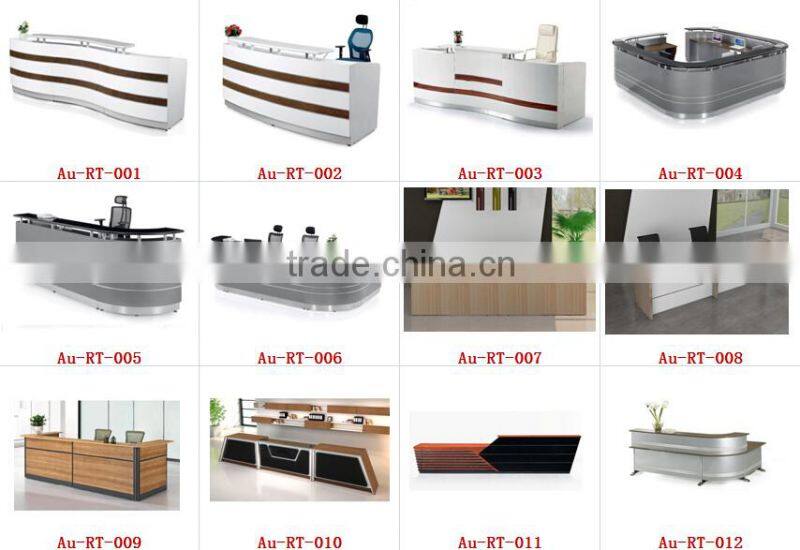 narrow granit top office table high gloss reception desk