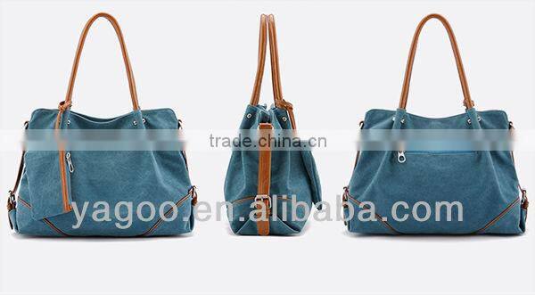 popular canvas material lady shoulder tote bag cross body bag