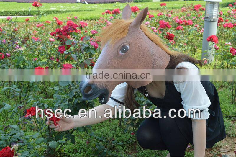 New Horse Head Mask Creepy Halloween Costume Theater Prop Latex Rubber Novelty