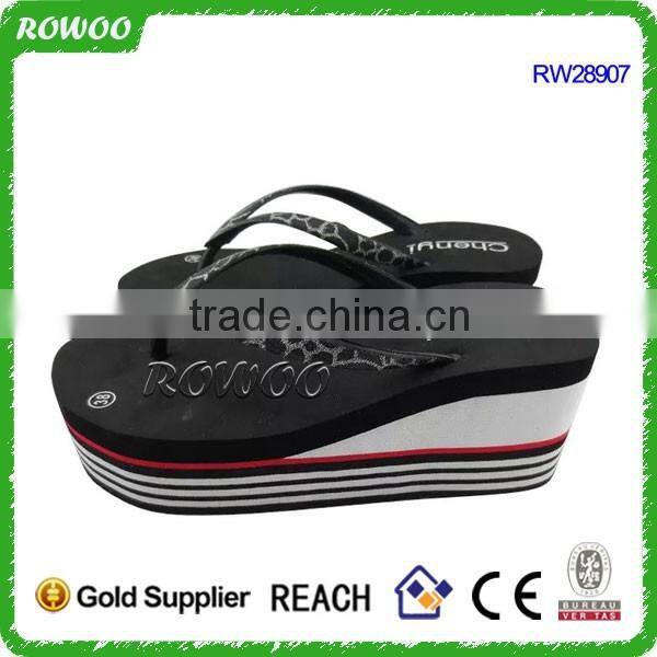 Black plus white Women sandals 2016 summer heels wedges sandals