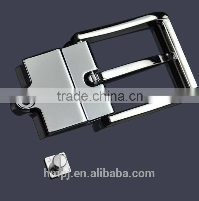 Classic style metal pin belt buckle for belt with end clip