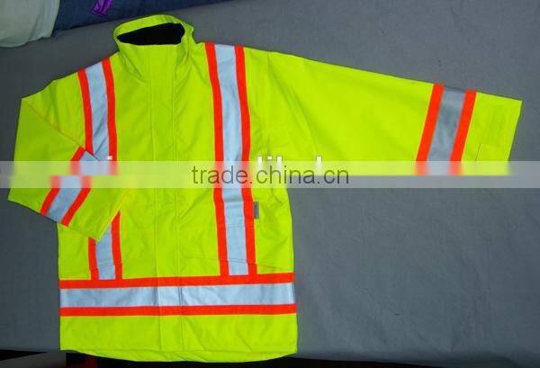 High Visibility Long Sleeves Safety Raincoat Oxford Fabric Waterproof Working Clothes