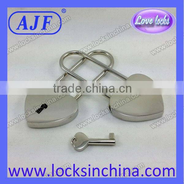 AJF Black Long Bow Heart shaped Love Padlock - Top quality (Lovelock, Gift, Liebesschloss, love lock, wishlock, cadenas d'amour
