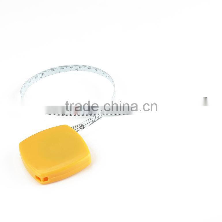 Double sides custom mini retractable bulk yellow elastic ABS plastic tape measures 2 meters