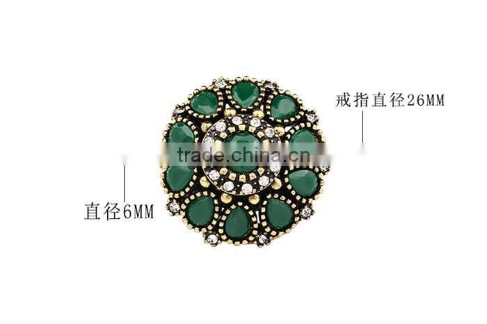 Factory direct sell zinc alloy multicolor crystal rhinestone ring bohemian rings