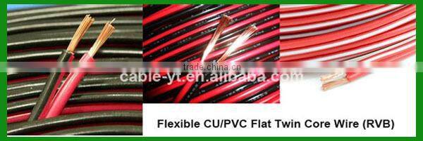 Cheap Flexible Cu/ PVC Flat Twin Core Wire, RVB Electrical Wire