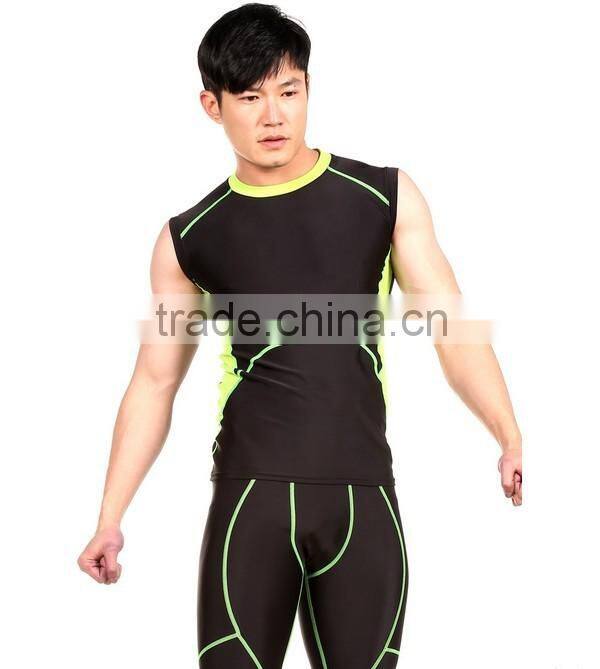 Gym Sport Cycling Tights Shirts & Shorts Men Male Compression