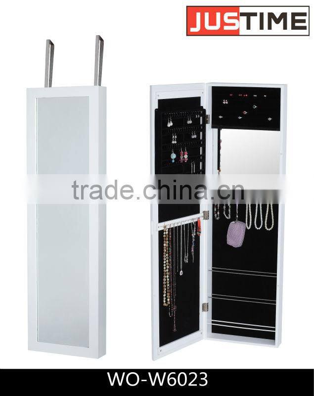 Standing Furniture Mirror Jewellery Cabinet,Hand Painted Asian Wooden Jewellery Cabinet, Home Decorations Storage Mirror