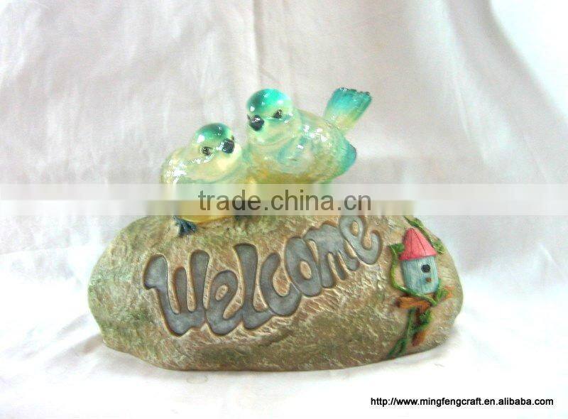 Polyresin Bird Solar Light For Garden Decoration Craft