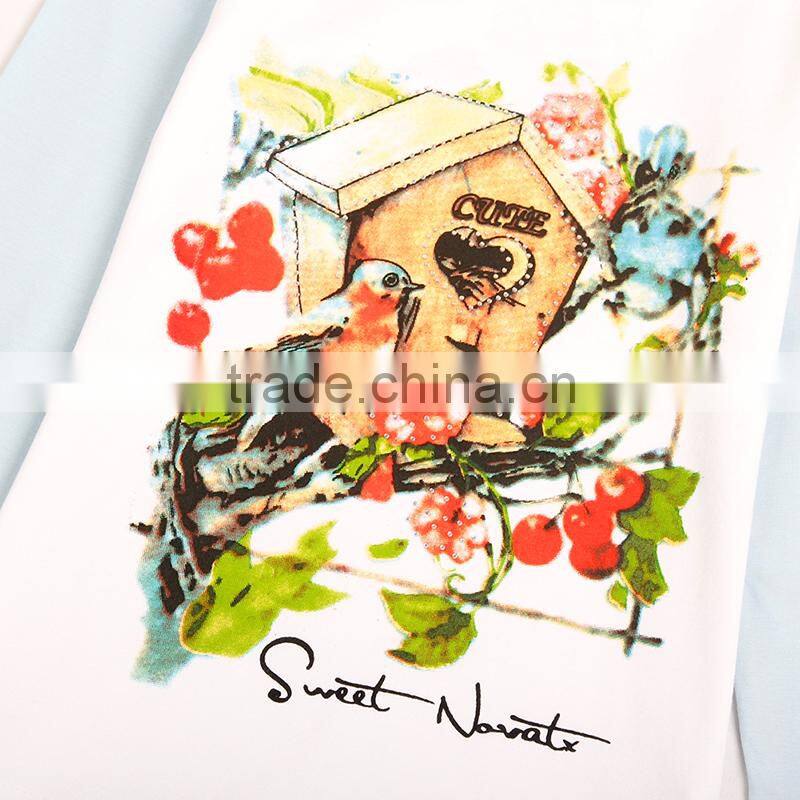 (F6849) 18m-6y nova printed floral t shirts cheaper clothes wholesale