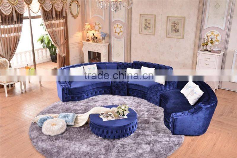 Living Room Classical french Furniture Fabric Button Tufted Corner Sofa AL043