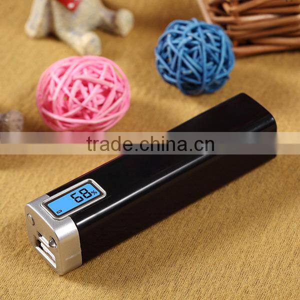 CE FCC Rohs LED display colorful mobile portable power bank 2600mah