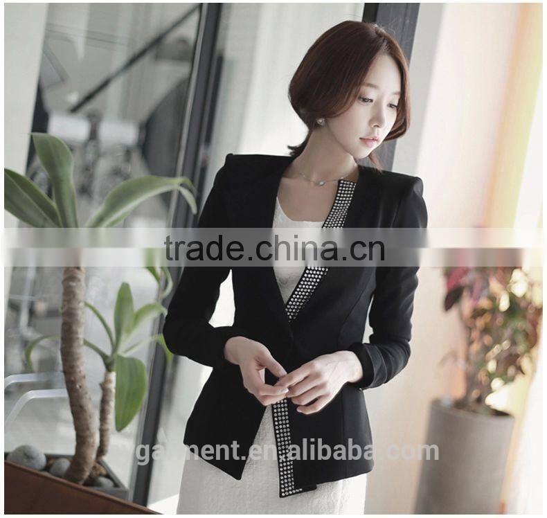 2015 Spring Hot sale Ladies workplace Slim business suits Classic Simple fashion blazer Women Leisure Clothing