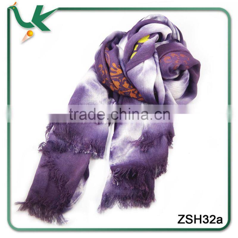 lady's long square polyester fashion scarf