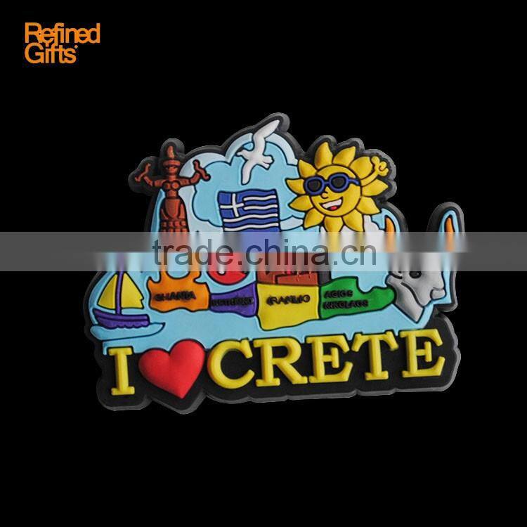 Crete Beach PVC Rubber Magnets Soft 3D Fridge Magnets OEM Menufacture ECO-friendly