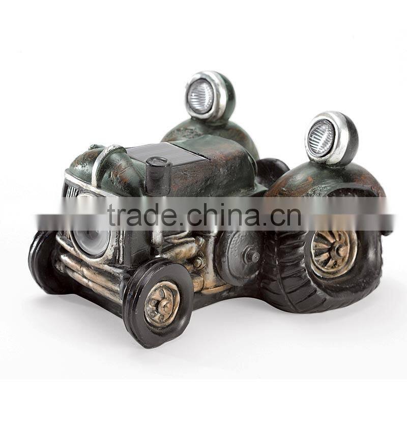 Resin Solar Vintage Tractor Garden And Path Light