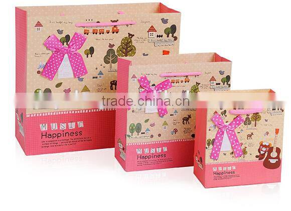 Bear and Guitar and animal paper bag for Christmas and Kids holiday