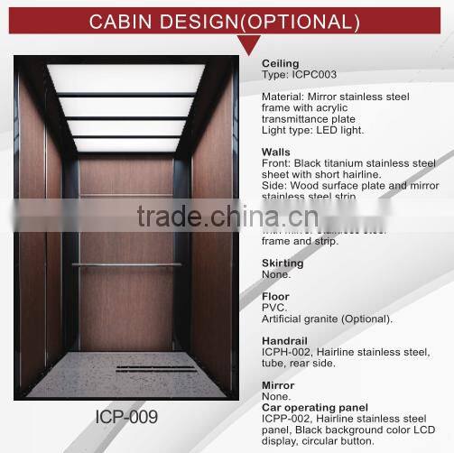 Commercial Elevator Residential Elevator with Wood Surface Plate Wall