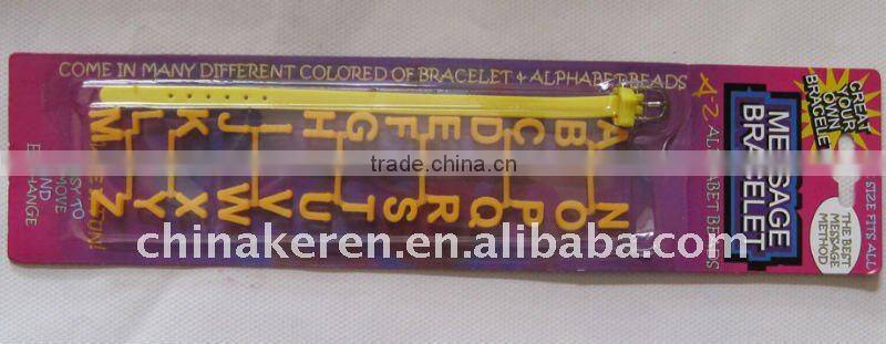 silicone letter bracelets