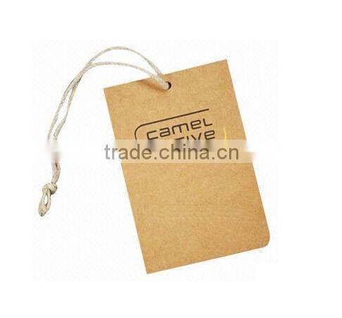 Blue coloured hang tag, thick hang tag