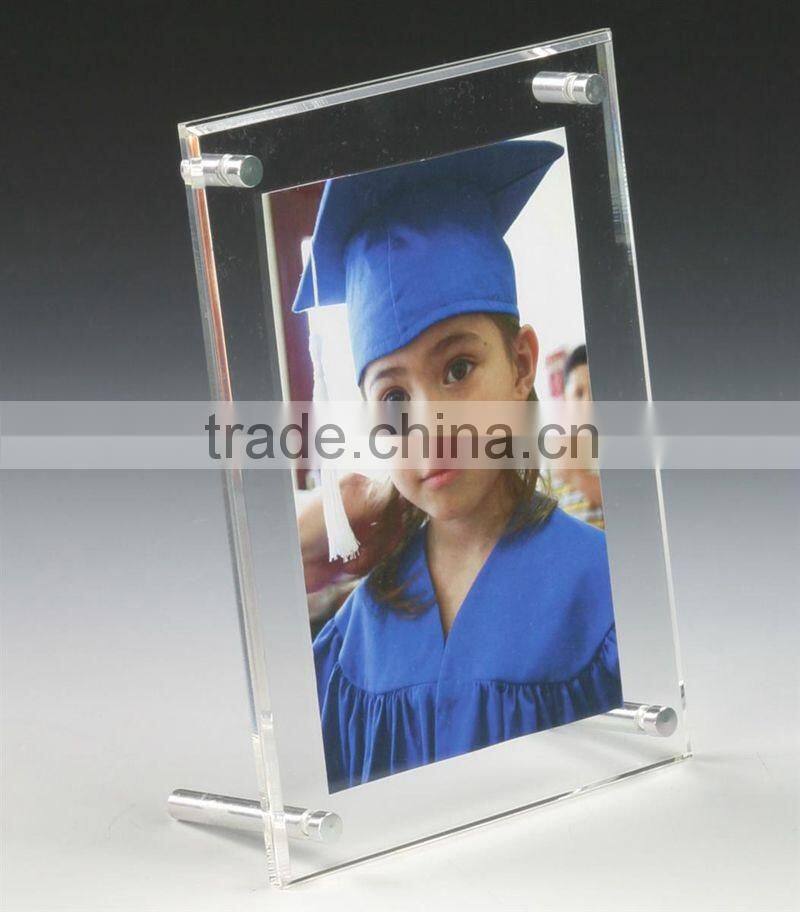 Acrylic 8x10 double sided glass photo frame
