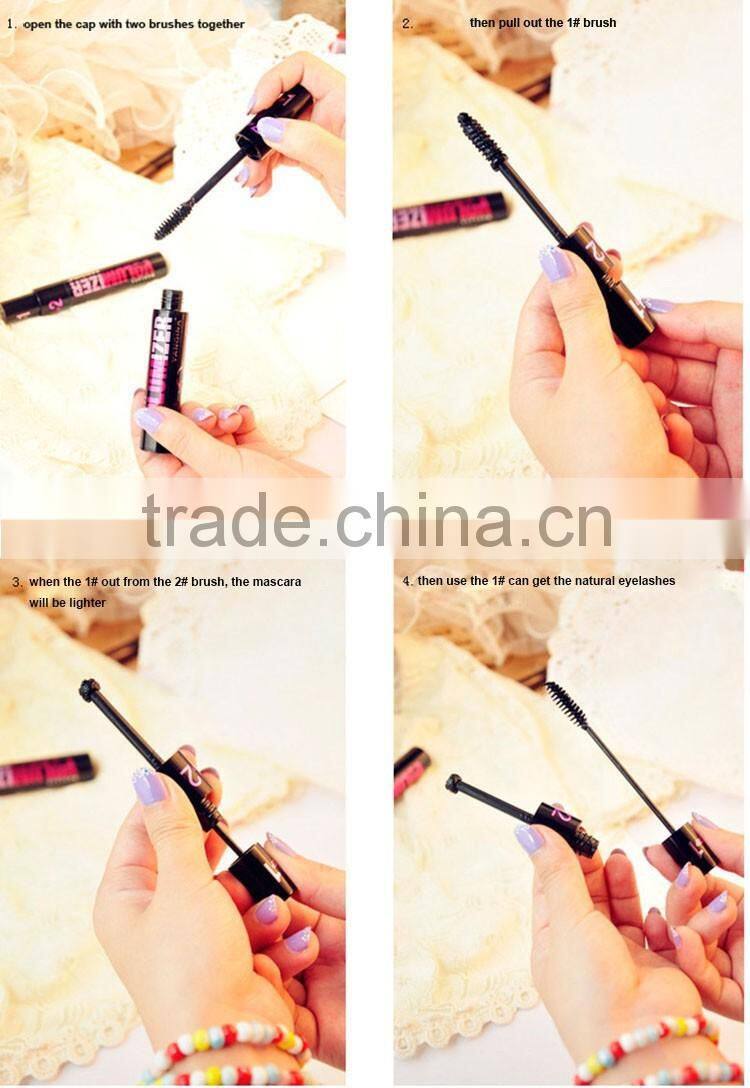 magic 2 in 1 brush volume mascara for longer and darker eyelash mascara tube