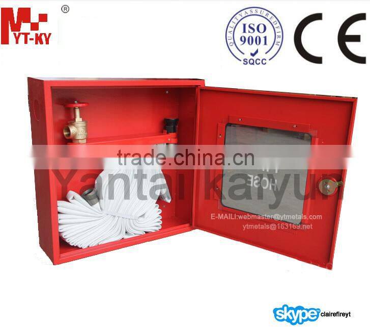 Steel Fire Hose Rack Cabinet with Canvas Hose