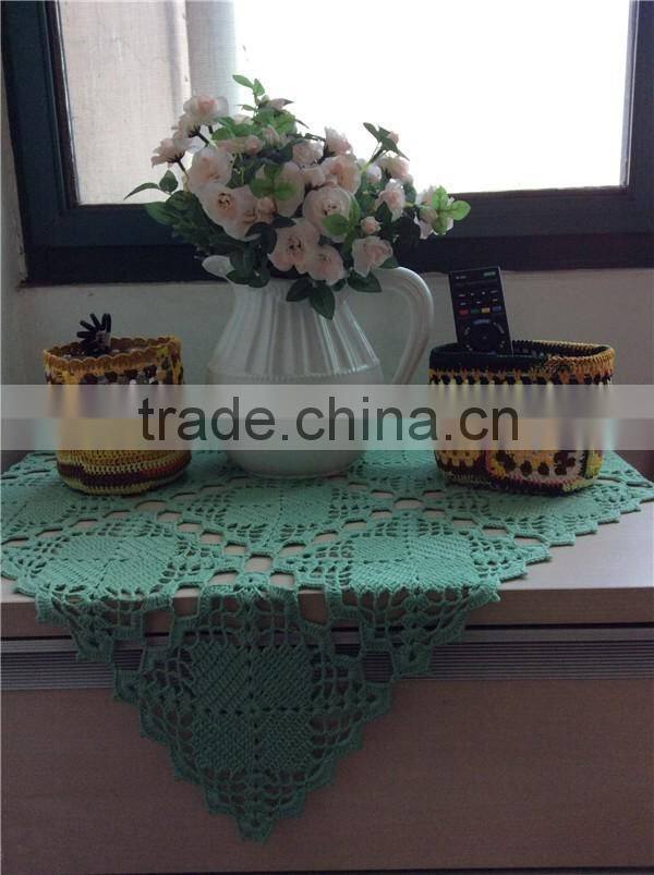 factory wholesale handmade tablecloth green color