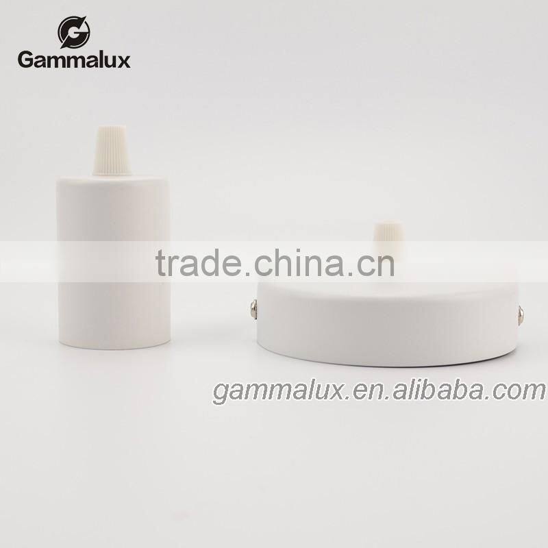 Spray Painting White Ceiling Rose / Braided Iron Lamp Holder Pendant Light Fitting Kit