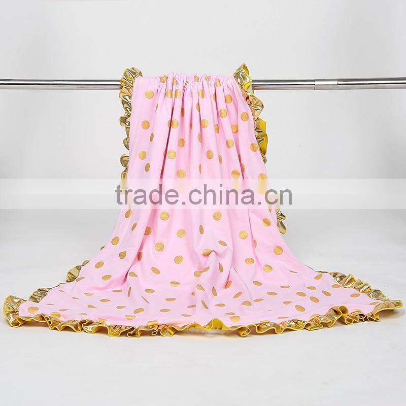 Black and Gold Polka Dot Baby Blanket Baby Bedding Blanket Nursery Black and Gold