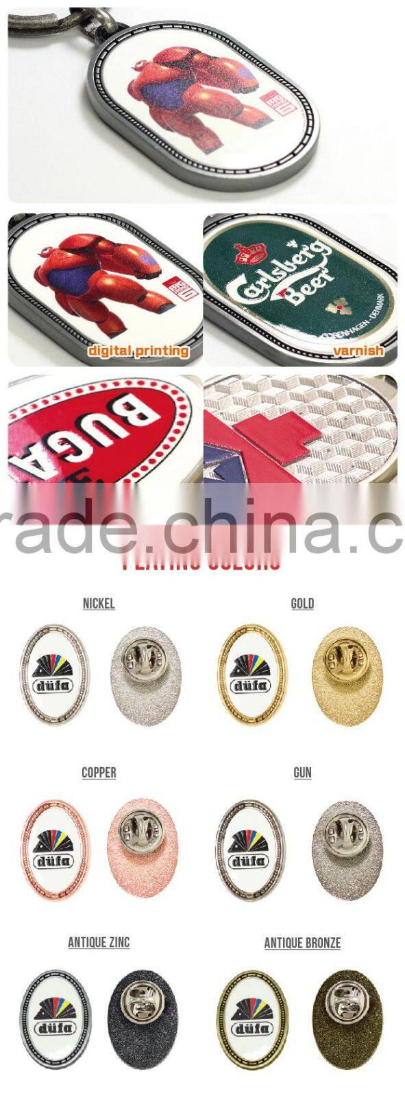 Custom design zinc alloy material pictures of badges