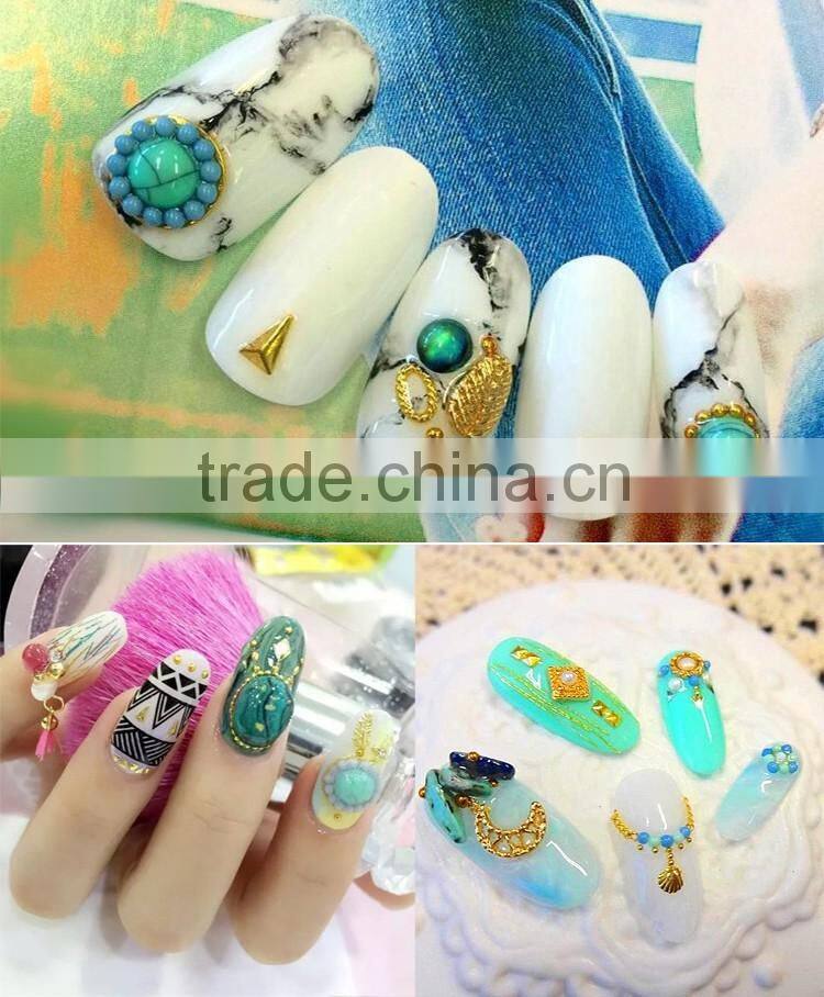 2016 new style gold and silver Hollow design 3D nail metal decoration Jewelry 3D Nail Design