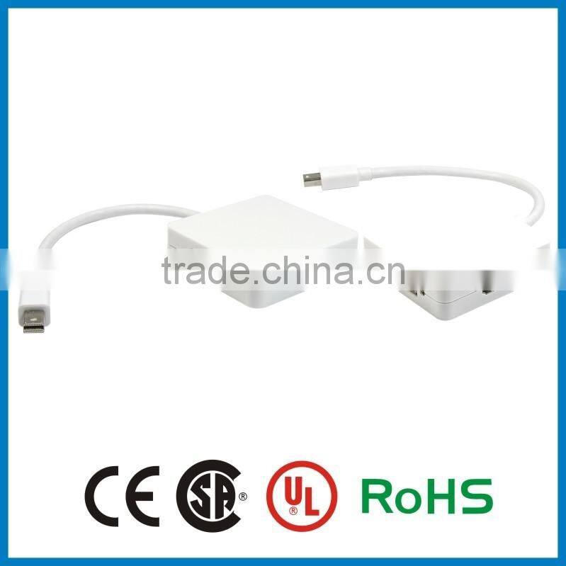 APBG high quality mini displayport male to hdmi dvi vga female mini dp displayport to hdmi dvi vga 3 in 1 for macbook