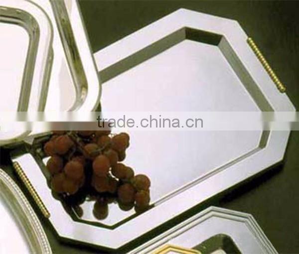 round plate modern design silver platter metal plate Serve up entertaining breakfast collect mails for hotel household