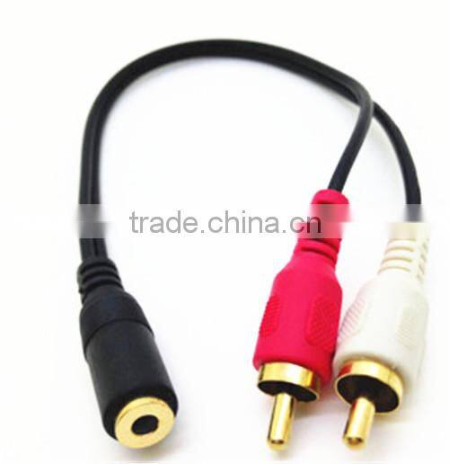 3.5mm AUX-IN adapter jack RCA extension 2 male to 1 female