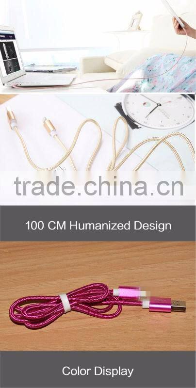 Top quality Mobile Phone USB Sync Data Cable 1m Nylon Data Line 2A Fast charge for Apple iPhones 5/5s/se/6/6s/6s plus/ipad mini