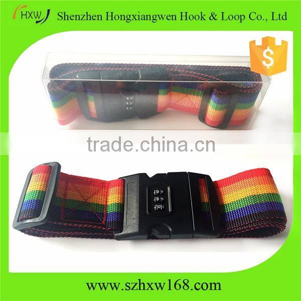 Colored Luggage belt with Code Padlock