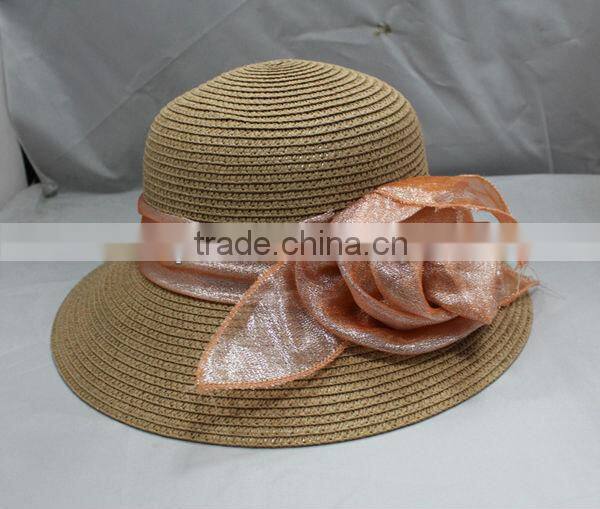 Wholesale Ladies Fashion Hat Summer Hat Straw Hat With Flower&Lace Decoration