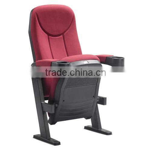 2016 Hot selling fabric 3D cinema chair with bottle holder cinema chair dimensions