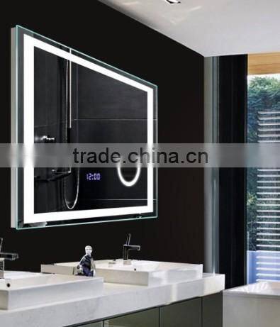 High class LED lighted backlit bathroom mirrors with magnifier with sensor switch
