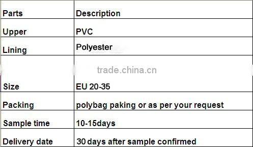 2014 girls rain boots cheap kids PVC rain boots wholesale