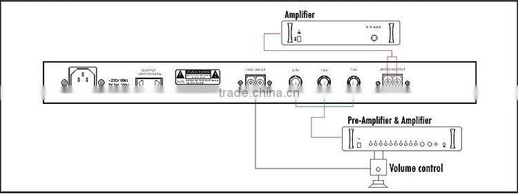 Professional 100V 1U height pa system signal repeater