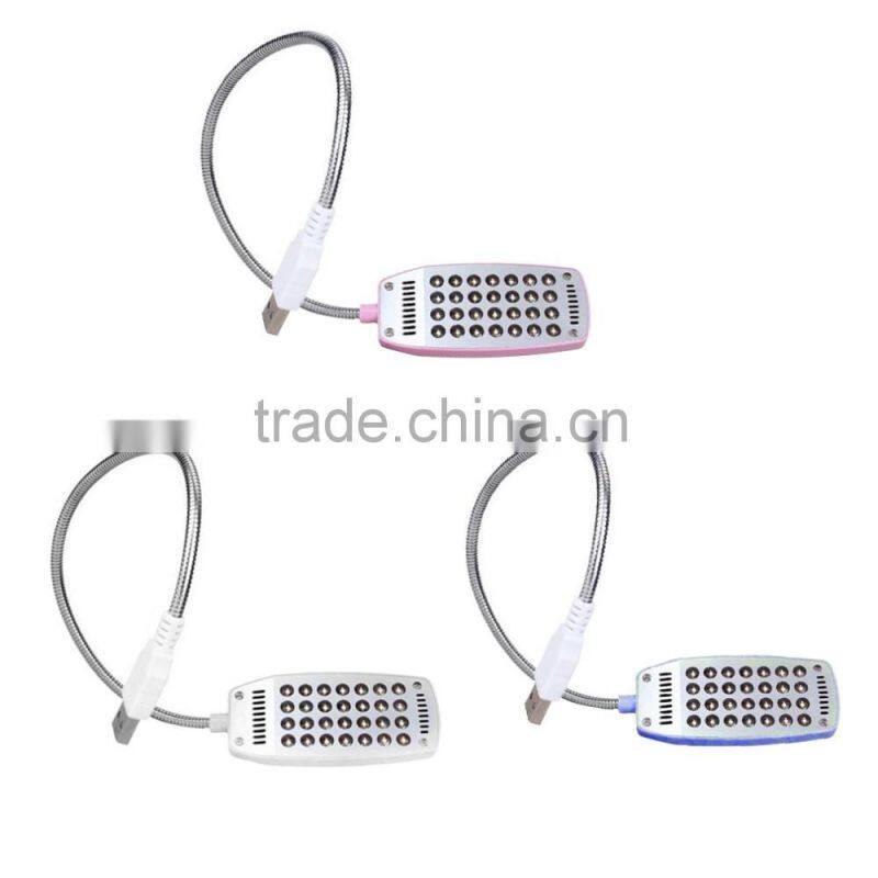 1pcs white Bright 28 LED USB Mini Light Flexible Computer Lamp Laptop PC Desk Reading pink new arrvial