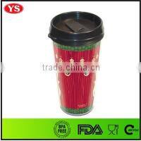 350ml reusable thermal double wall coffee mug with paper insert