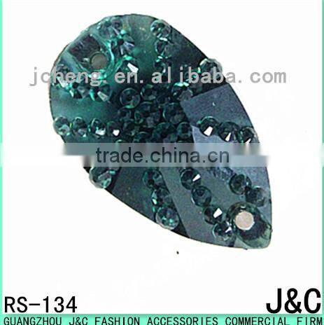 17*28 blue color drop shaped resin stone