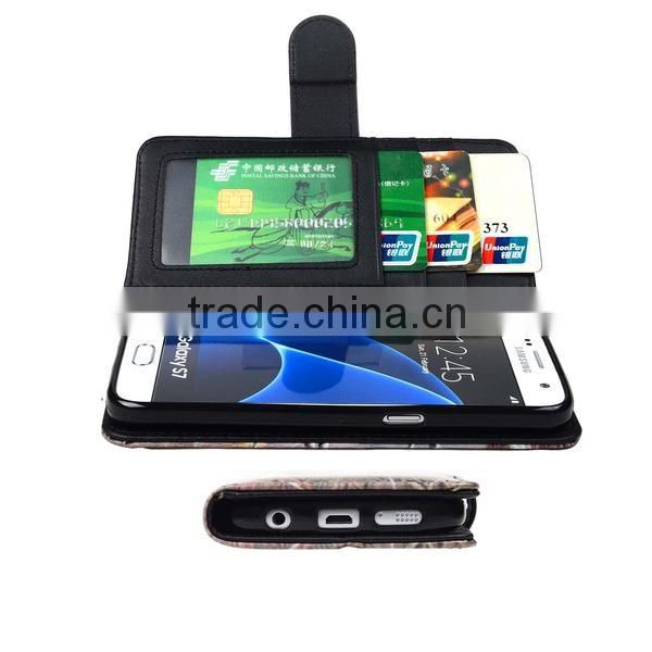 Flowers Printed Flip Stand Cover for Samsung Galaxy S7 Edge Leather Case b044265(4)