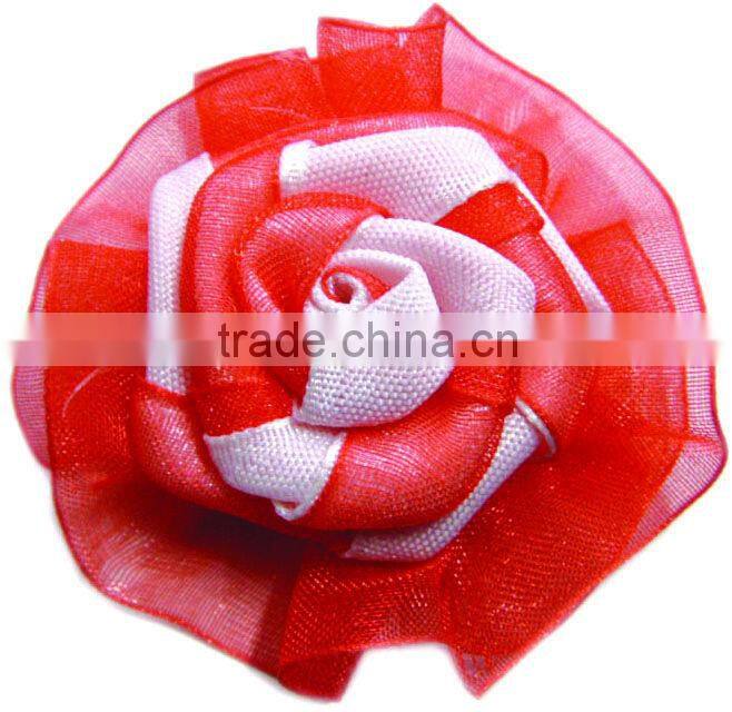 Handmade satin ribbon flower for hair accessories hair flower