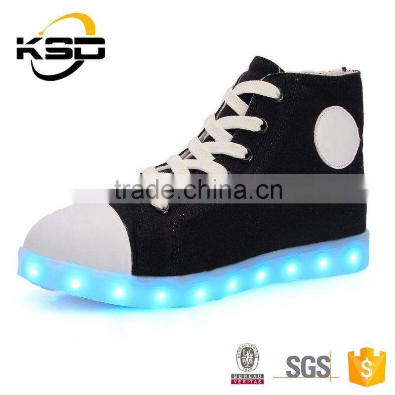 2016 The Newest Flyknit Fabric Colourful Lights Kids Light Up Shoes